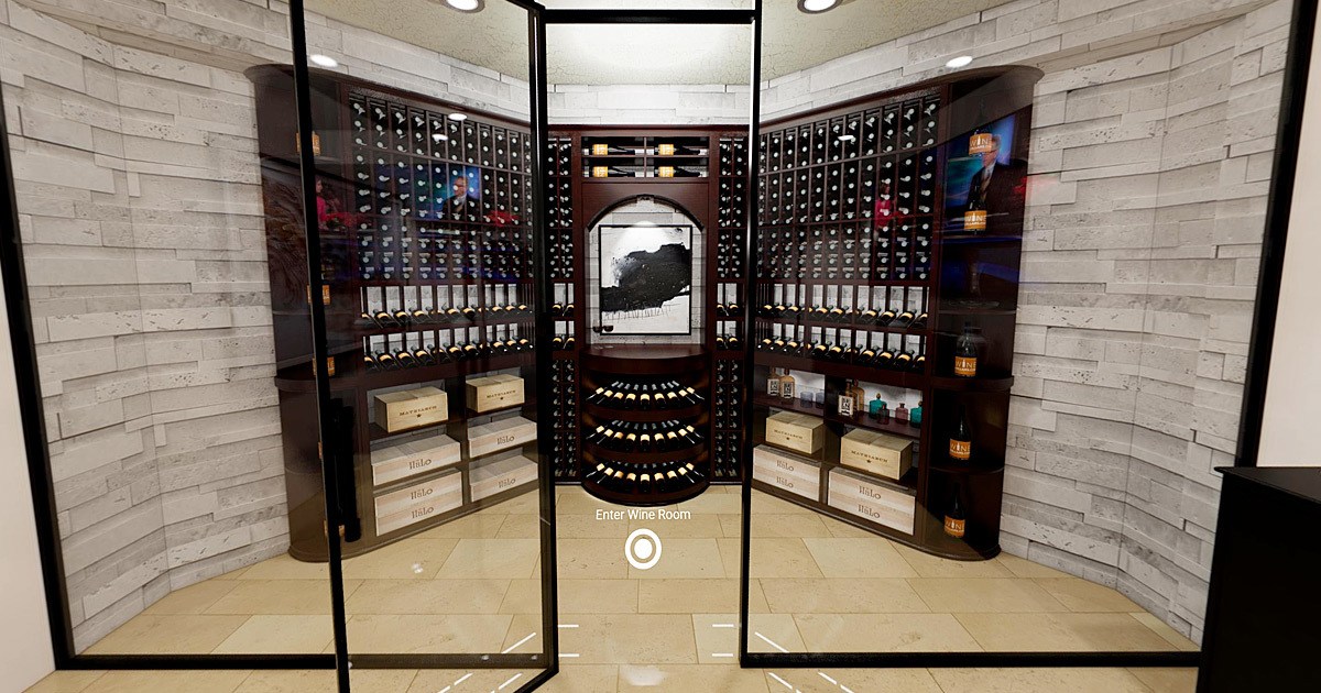 VR 360 Wine Cellar Tour - Glass Enlcosed Wine Cellar