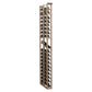 7-ft double-deep display rack, light wood lattice shelves for small items.