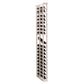 White-toned wood 1-column double-deep bottle display rack with open lattice shelves