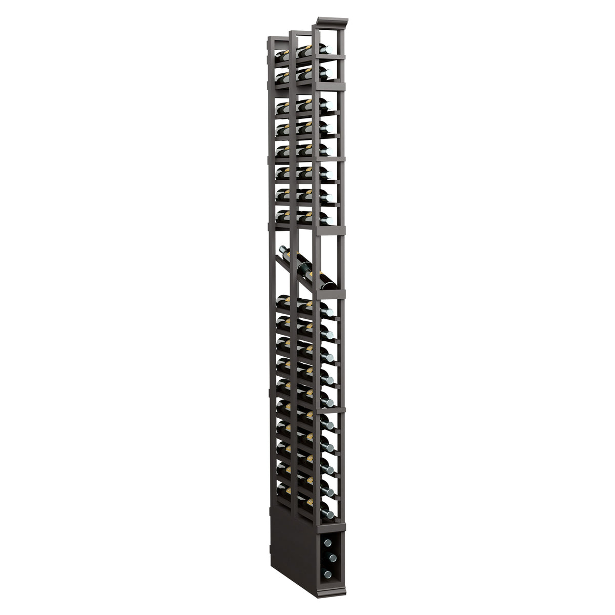 8-ft double-deep display rack with dark frame and open front display slots