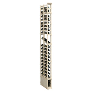 1-column double deep display rack, 8-ft, light wood frame with glass bottle openings