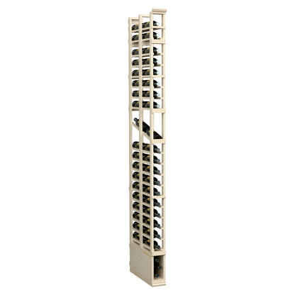 1-column double deep display rack, 8-ft, light wood frame with glass bottle openings
