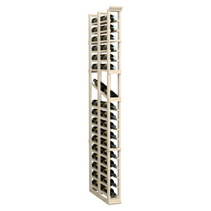 Light wood 6ft wine display rack with tall frame and double-deep bottle storage