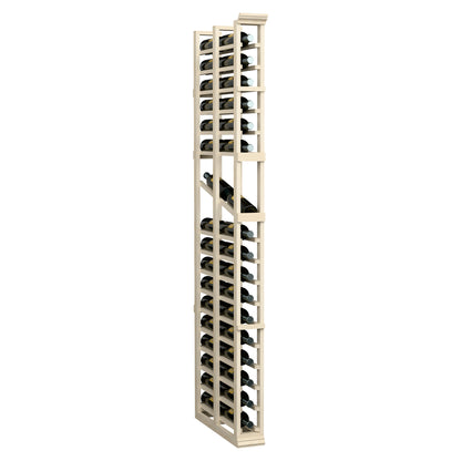 Light wood 6ft wine display rack with tall frame and double-deep bottle storage