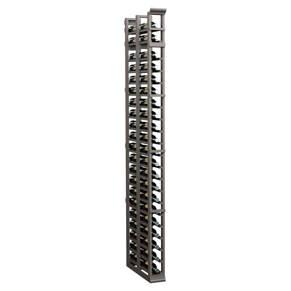 7-ft one-column double-deep storage rack, dark gray/black wood frame and grid