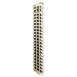 Natural wood double-deep bottle rack, tall 7FT, narrow side view with slots
