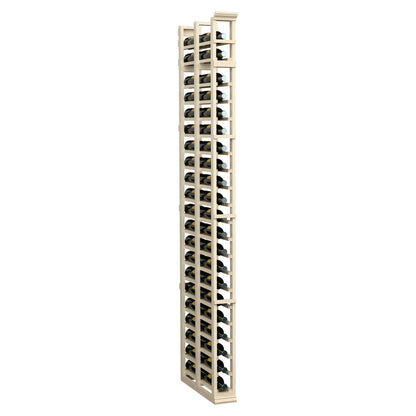 Natural wood double-deep bottle rack, tall 7FT, narrow side view with slots