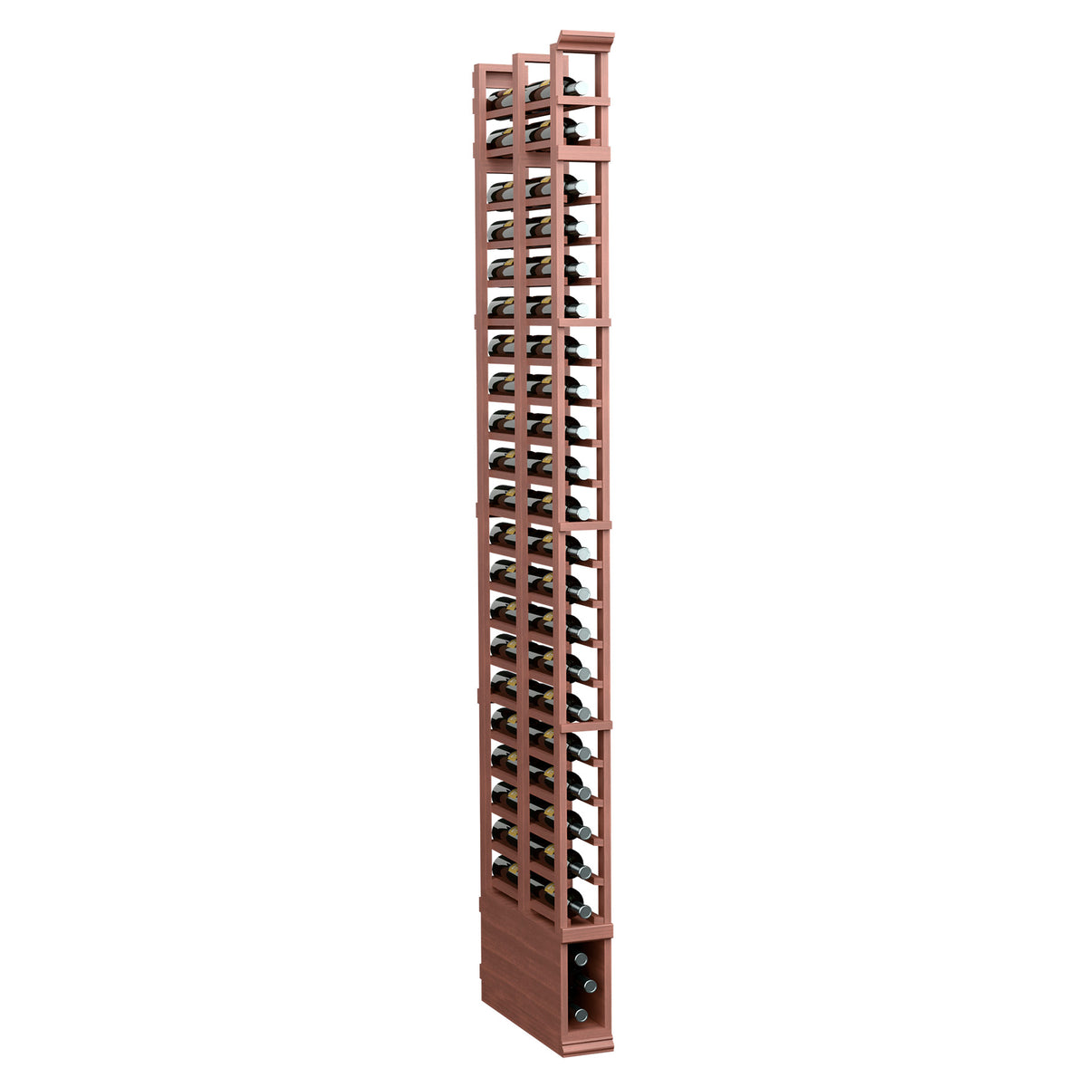 8-ft double-deep standard shoe rack, warm red-toned wood frame with metal shoe holders