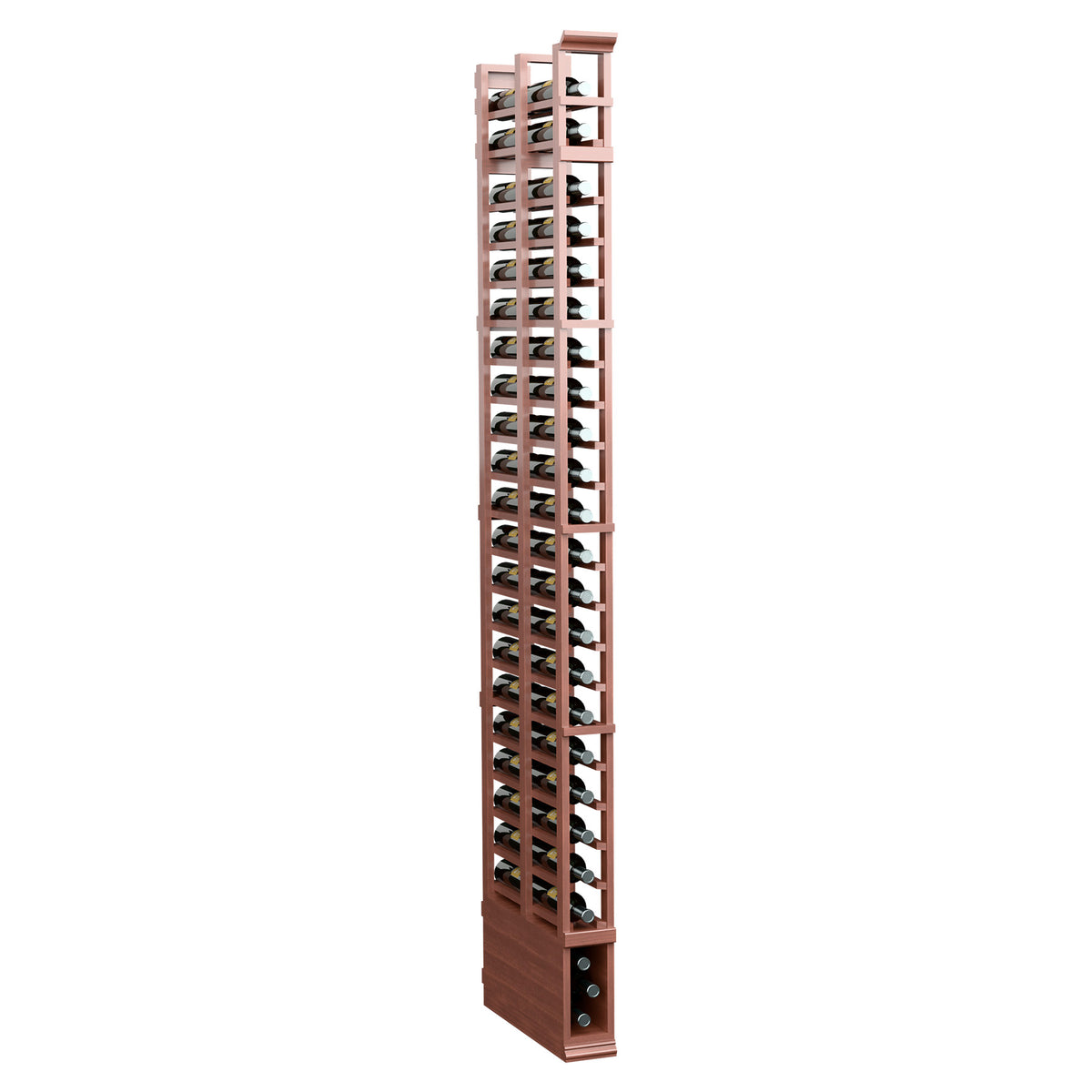 8-ft double-deep standard shoe rack, warm red-toned wood frame with metal shoe holders
