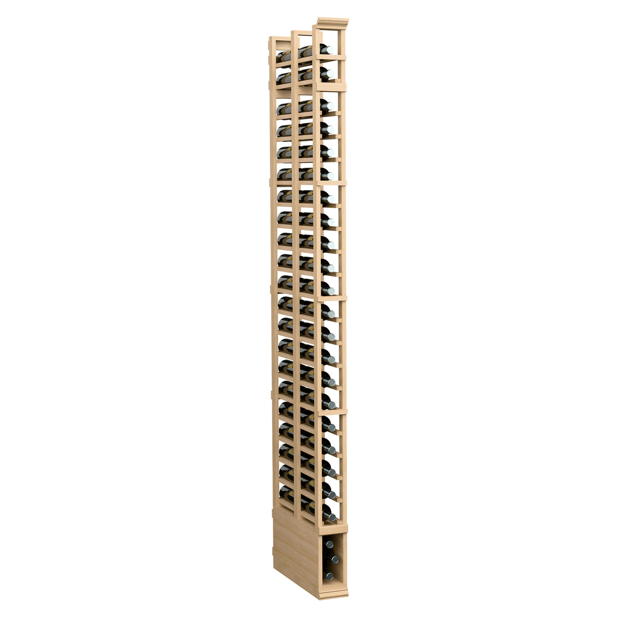 8-ft double-deep standard shoe rack, light stained wood frame with metal shoe holders