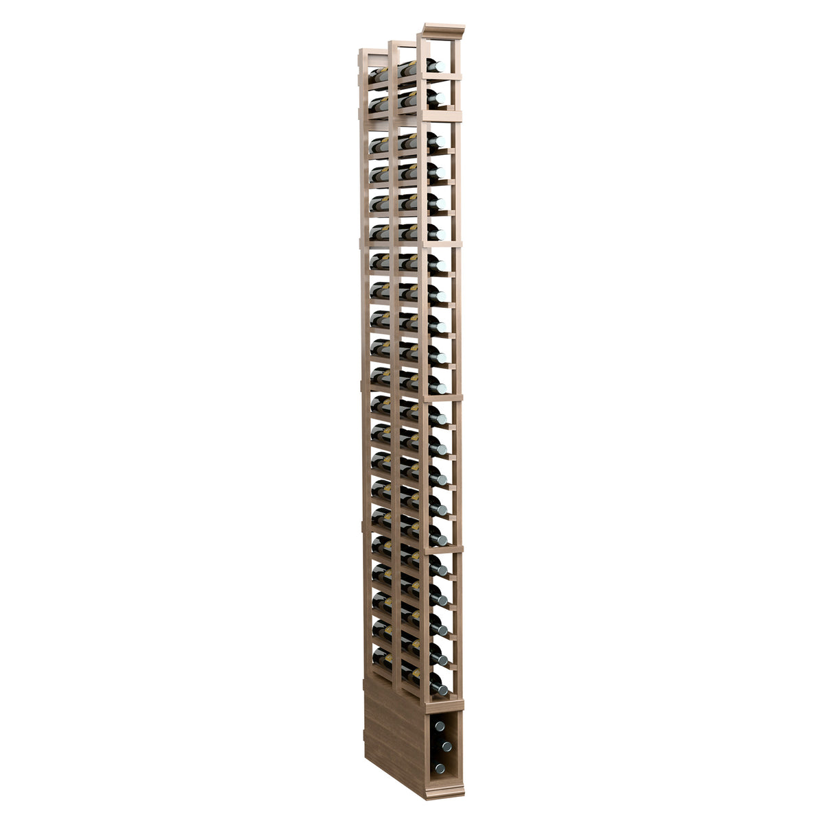 8-ft double-deep standard shoe rack, light stained wood frame with metal shoe holders