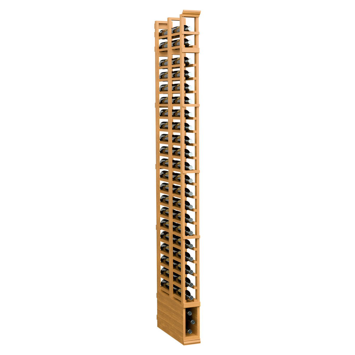Medium tan double-deep shoe rack with two vertical rows of open cubbies