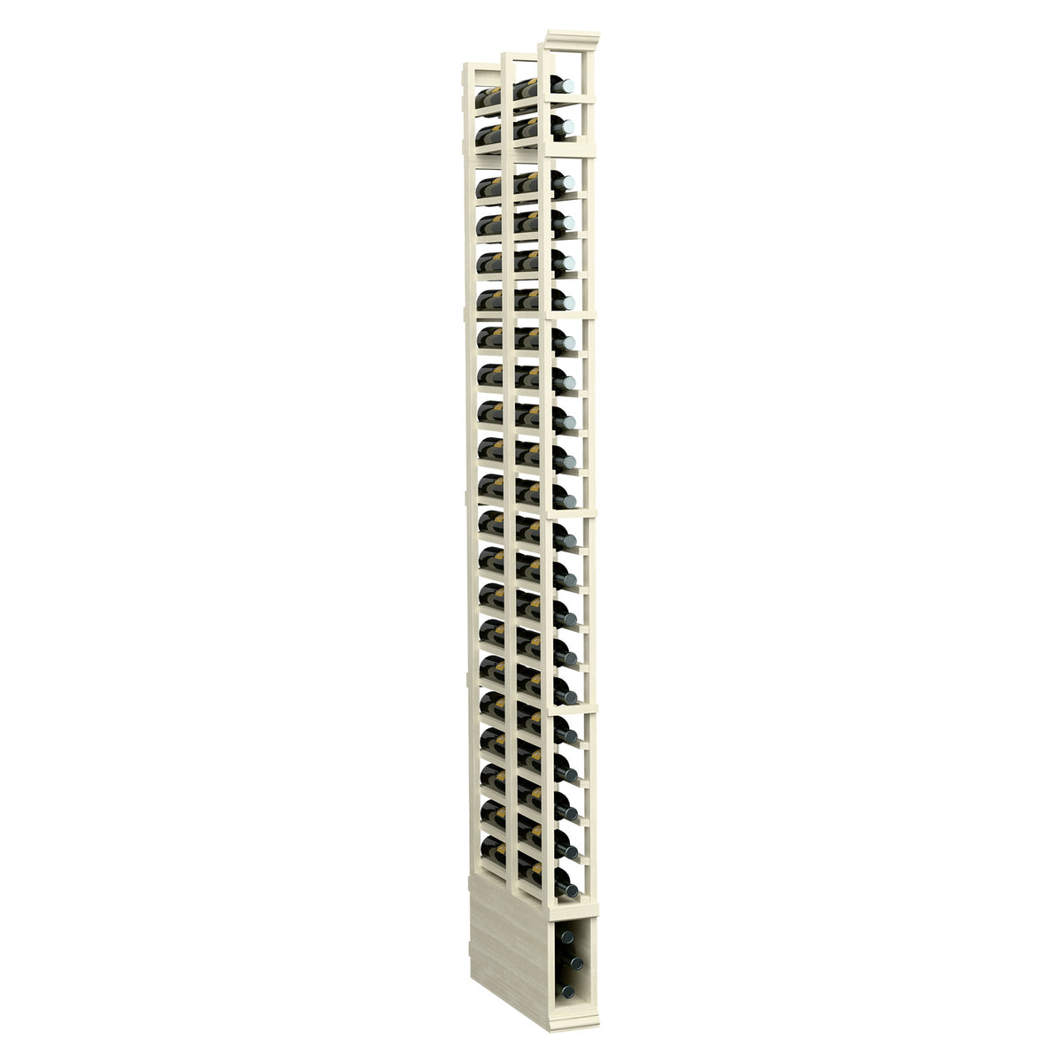 White double-deep shoe rack with two vertical rows of open cubbies