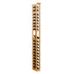 7-ft one-column wine display rack with open bottle slots and metal supports, warm light wood