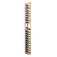 Whitewashed 1-column display rack with wood frame and metal bottle slots, 7 ft tall