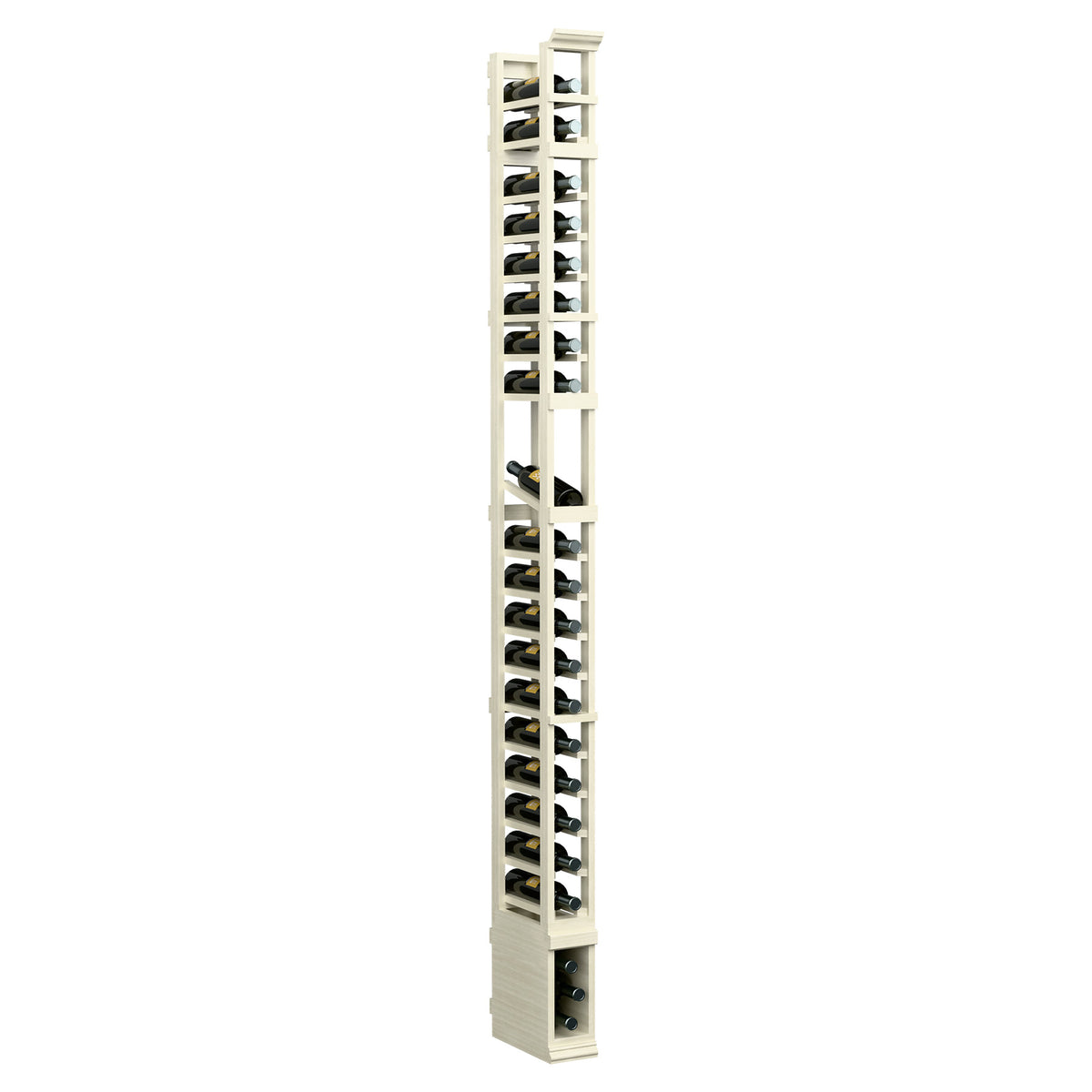 8-ft one-column display rack, pale frame with multiple rows of hanging hooks