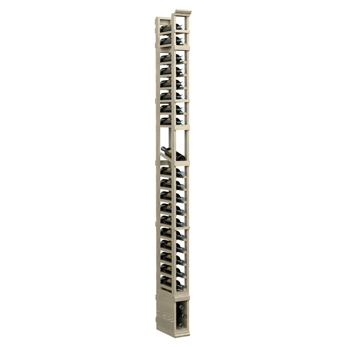1-column display rack with multi-tier holders, light frame and black pegs