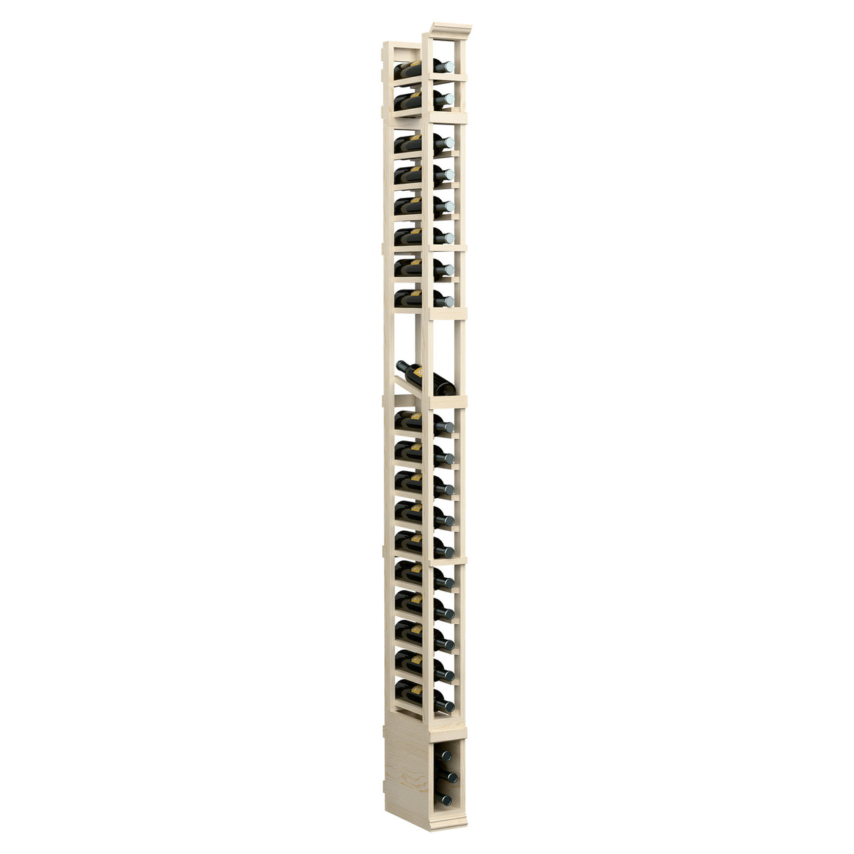 1-column display rack, angled view with stacked shelves and black pegs