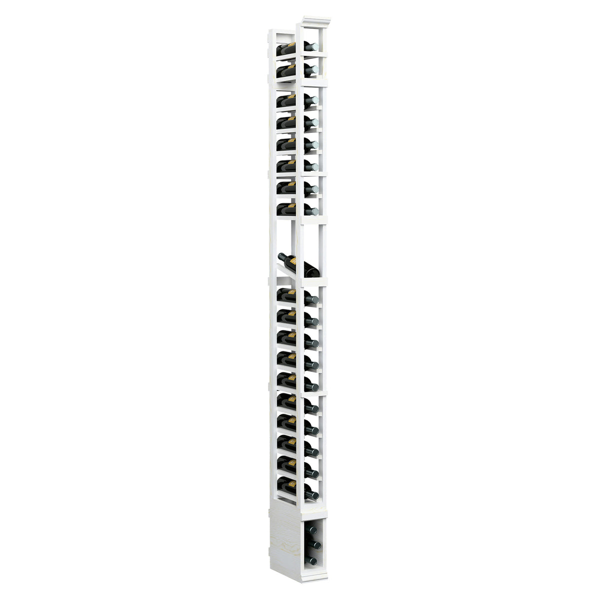1-column display rack with multi-tier holders, white frame and black pegs