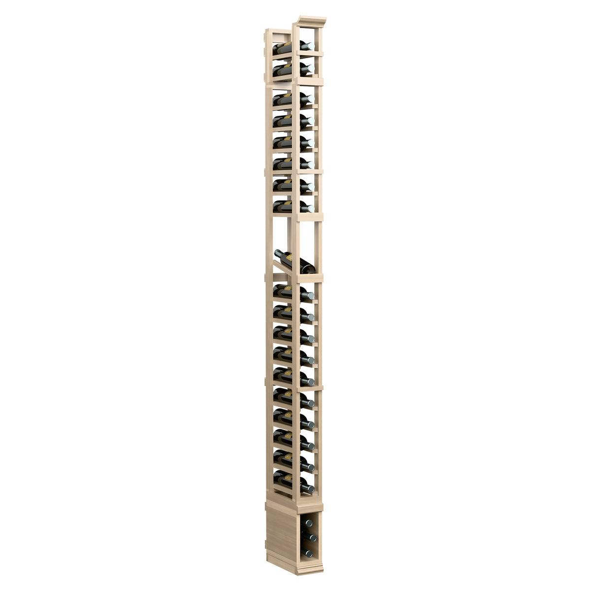 1-column shoe display rack with narrow wooden frame, tiered slots, light finish.
