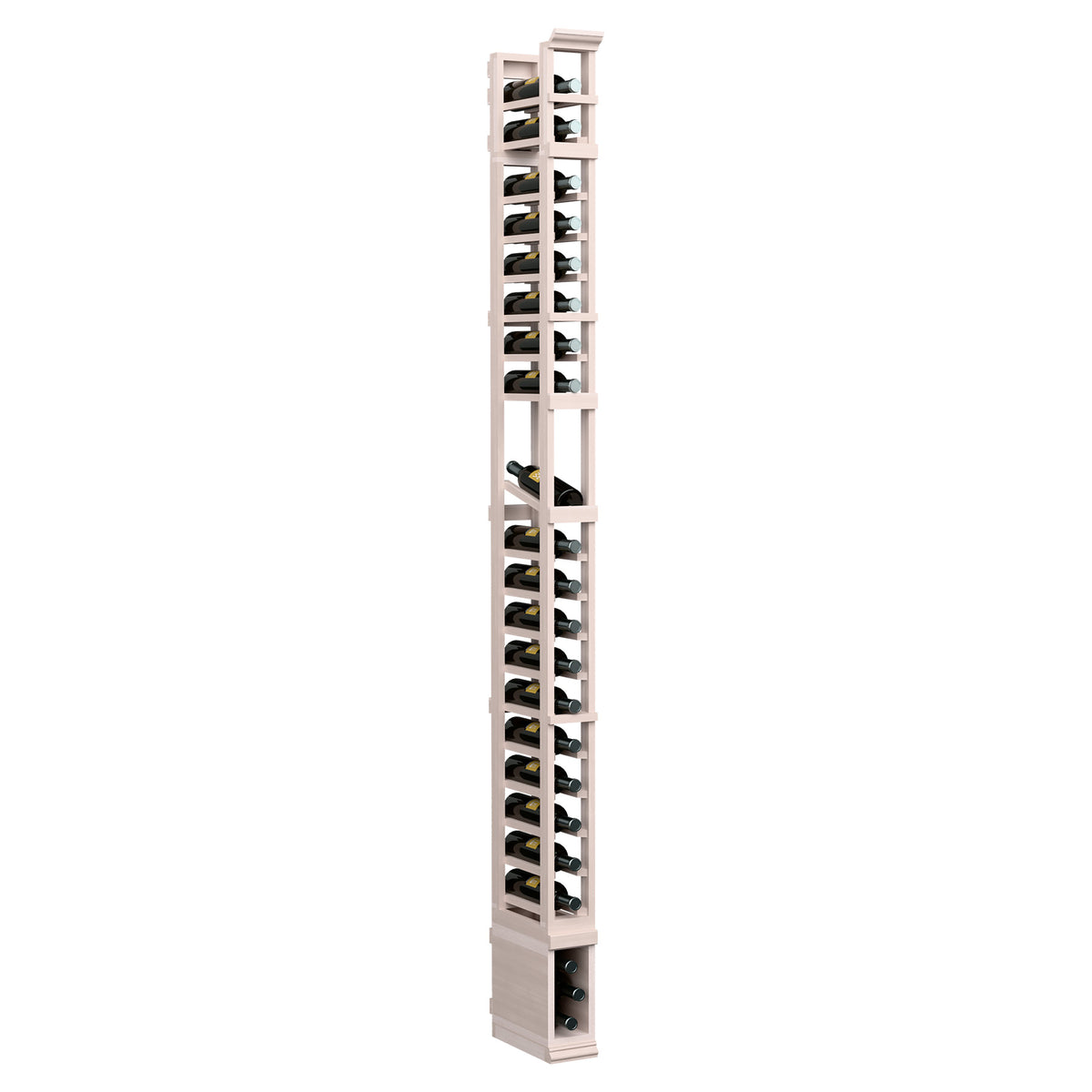 1-column shoe display rack with vertical tiers and metal pegs, pale light wood finish.