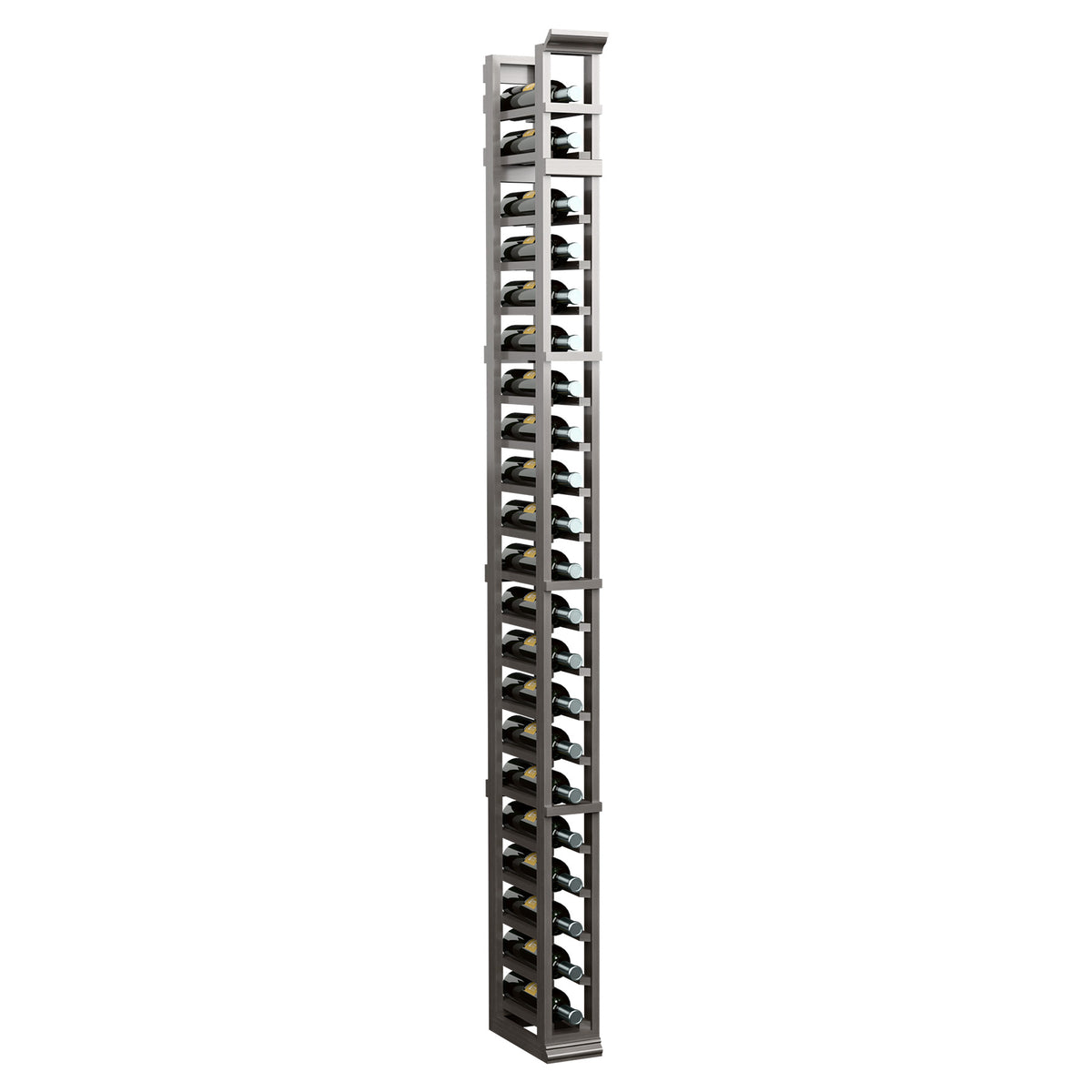 7-foot vertical 1-column shoe rack, dark frame and black wire shelf tiers