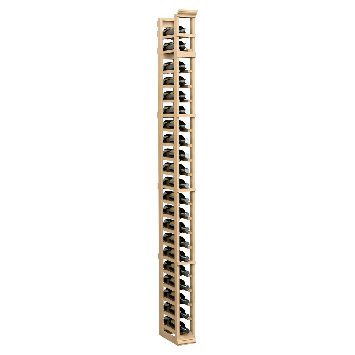7-foot vertical 1-column shoe rack, light wood frame with multiple wire shelf tiers