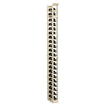 Light wood one-column bottle rack, tall vertical frame with repeated bottle cradles