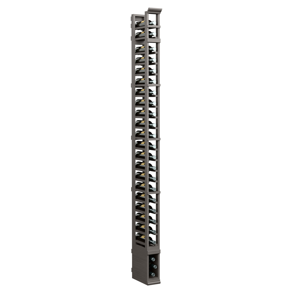 8 ft one-column vertical storage rack with dark metal frame and horizontal shelves