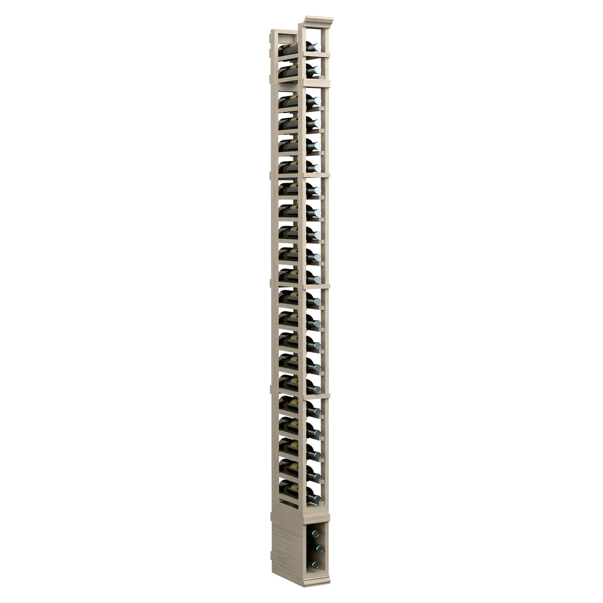 1-column standard rack with multiple horizontal slots, light neutral finish, 8 ft