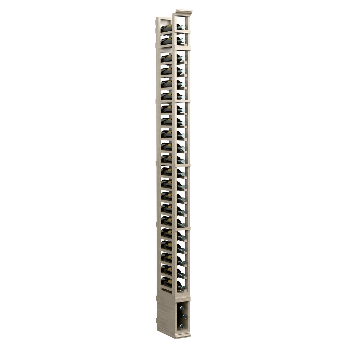 1-column standard rack with multiple horizontal slots, light neutral wood, 8 ft