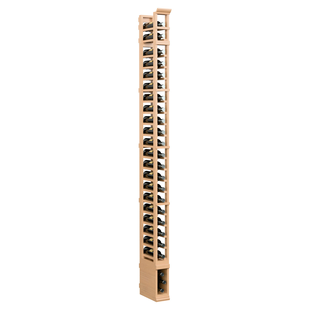 1-column standard rack with multiple horizontal slots, natural light wood tone, 8 ft