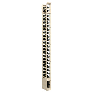 8-ft single-column wine rack with light wood back panel and metal bottle slots