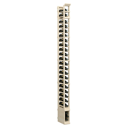 8-ft single-column wine rack with light wood back panel and metal bottle slots