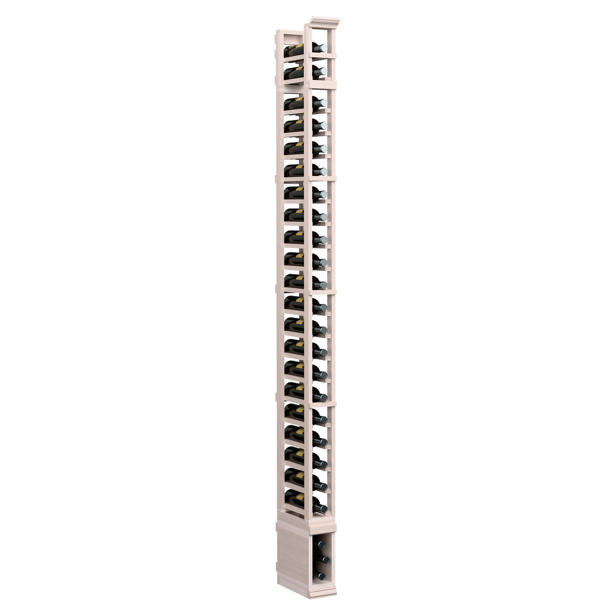 8-ft 1-column wine rack with bottle slots, light wood finish