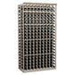 10-column double-deep wine bottle rack, 7 ft, light gray wood with front bottle openings