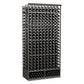 10-column double deep wine rack with dark frame and clear bottle slots