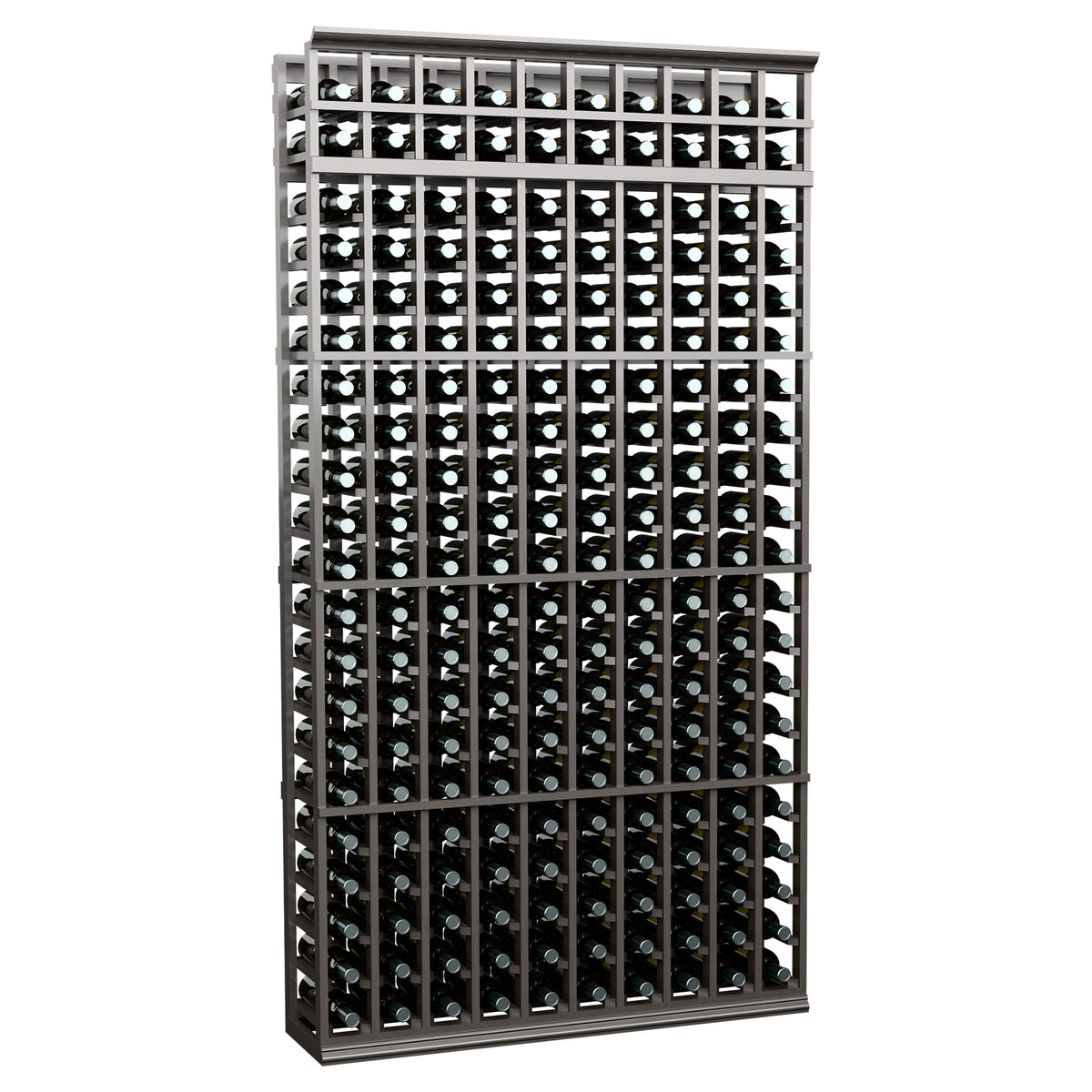 10-column standard wine rack, 7 ft, dark wine bottle holder rack with front grid