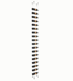 18-bottle float wine rack with black bottle cradles and silver posts
