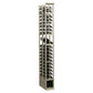 2-column double-deep wine bottle rack with light wood slats and bottle slots, 8-ft