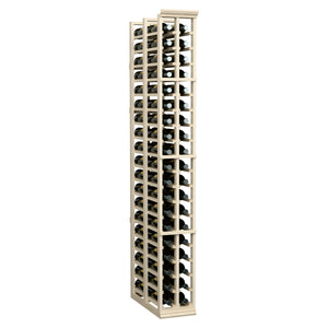 6-ft 2-column double-deep wine rack with light frame, white bottle necks visible