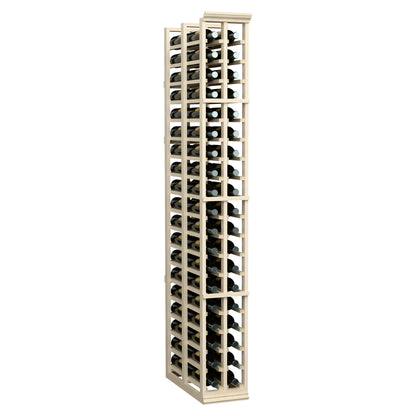6-ft 2-column double-deep wine rack with light frame, white bottle necks visible