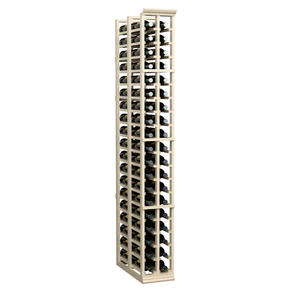 6-ft 2-column double-deep wine rack with light frame and bottle rows in front view