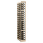 Two-column wooden wine rack for bottles, 6 ft tall, front view