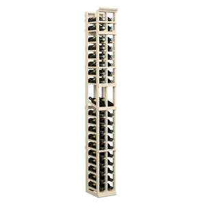 Slim light wood 2-column wine rack with wire-style bottle slots