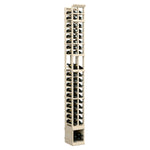 8 ft 2-column wood wine bottle display rack in white finish, side-by-side bottle rows