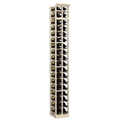 2-column magnum wine rack, narrow tall wooden frame with two bottle storage columns