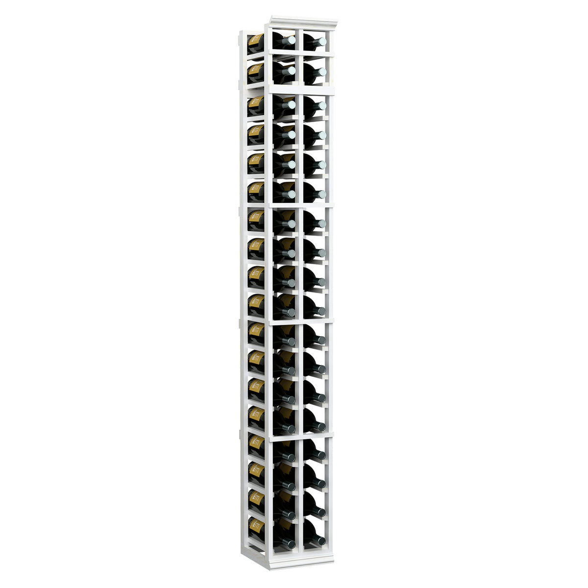 2-column magnum wine rack, tall light wood bottle rack cabinet with multiple cubby openings