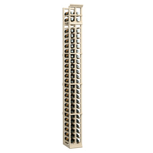 Two-column split bottle rack with light frame and rows of bottle storage holes