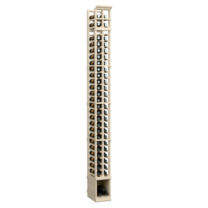 Light wood 2-column split bottle rack, front view showing rows of bottle openings